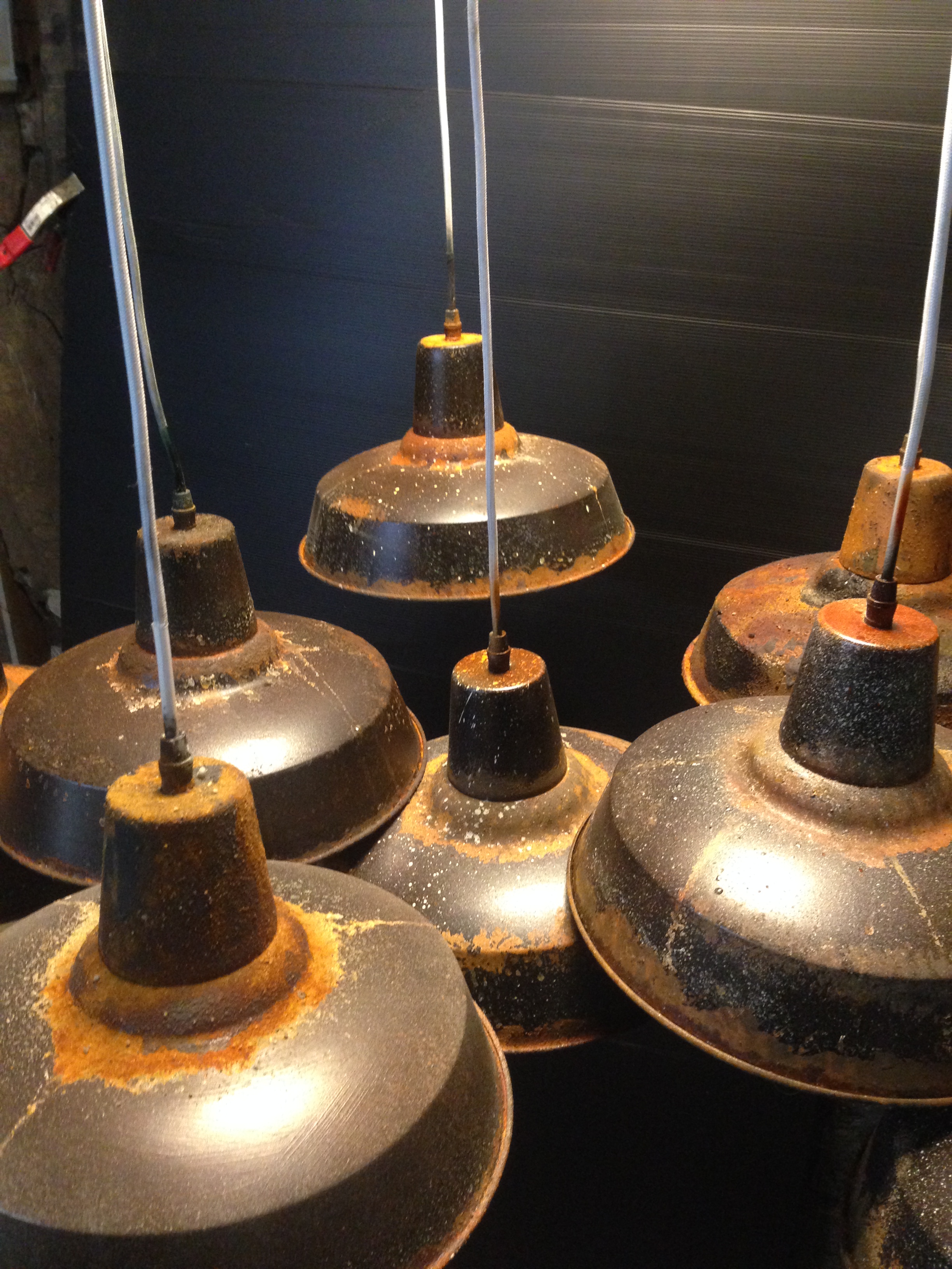 Industrie-Lampe, Hängelampe, "Kneipe" retro, rostig, used-style, Ø 31cm